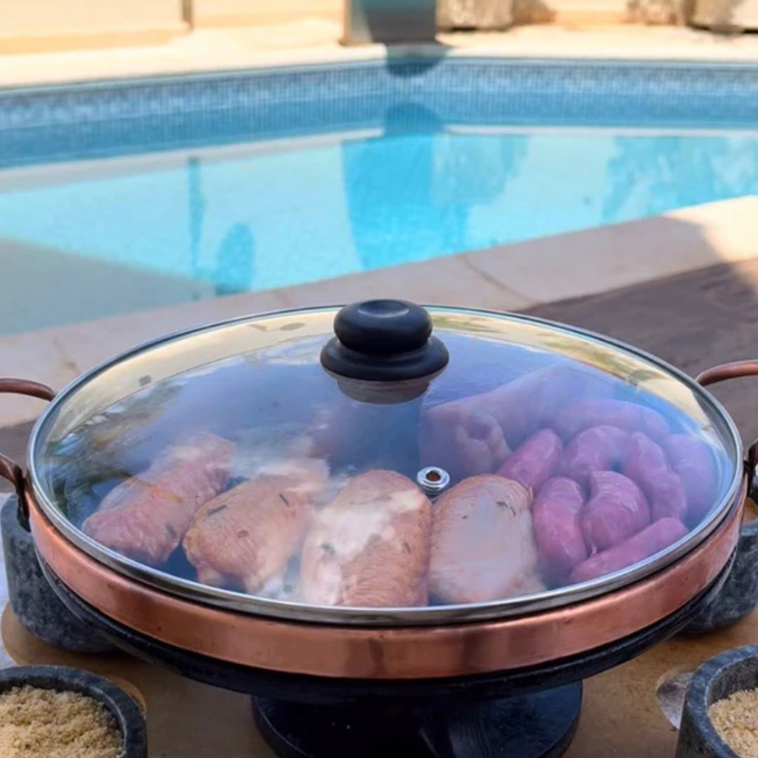 Churrasco Giratório Pedra Sabão – Jogo 9 Peças com Brinde Exclusivo!